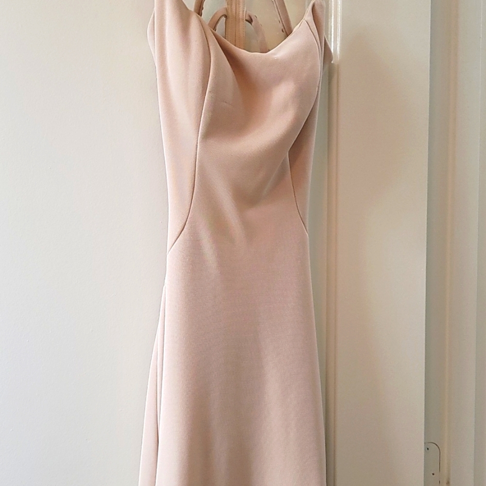 Formal dress by la femme. size 00 , beige , worm one time